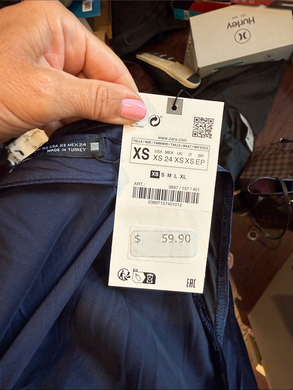 Zara Navy One-Shoulder Ruffled Jumpsuit - Picture 4 of 4